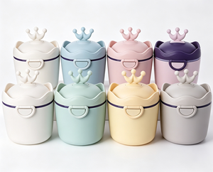 Contenants personnalisés sans BPA pour lait en poudre, boîte de rangement ovale en plastique PP de qualité alimentaire, design tendance, ustensiles de cuisine - Product Image 5