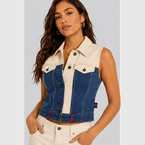 Chaleco Vaquero Estilo Vintage sin Mangas para Mujer, con Botones al Frente, para Moda Casual, Viajes y Festivales - Product Image 5
