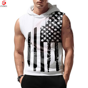 Men’s <b>Oversized</b> Sleeveless Hoodie <b>Vest</b> Hooded Tank <b>Top</b> Loose Fit Casual Streetwear Gym Workout Fitness Training Summer Clothing - Product Image 2