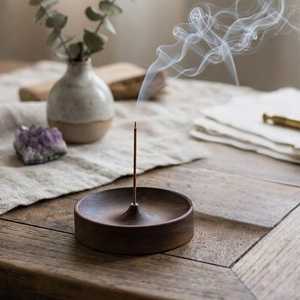 Hand Crafted Personalized Wooden Incense Holder, Custom Engraved Ash Catcher, Minimalist Meditation & Home Decoration - Product Image 1