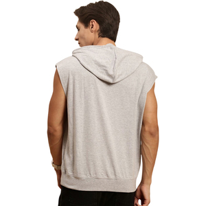 Sudadera con Capucha de Algodón 100% para Hombre, Estilo Hip Hop, Sin Mangas, Ajuste Holgado, Tejida, Deportiva, para Baloncesto, Venta al por Mayor, Lisa - Product Image 1