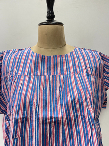 Hand Block Printed Cotton <b>Boho</b> <b>Shirt</b> Lightweight Top Women Short Tops Casual <b>Shirt</b> - Product Image 4
