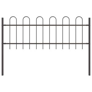 Clôture de jardin en acier thermolaqué 7 pièces, 39,04 x 1,97 pieds, couleur grise - Product Image 5