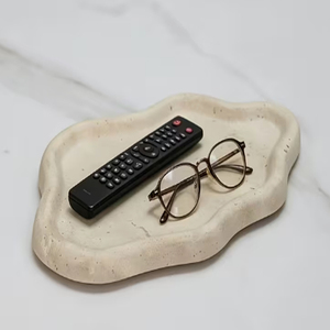 Irregular Shape <b>Travertine</b> Tray Handmade Elegant Cloud-shaped <b>Travertine</b> Jewelry Tray - Product Image 1