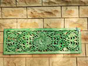 Panneau de décoration murale en bois pour salon, panneau de suspension murale en bois sculpté - Product Image 2