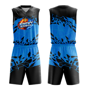 Conjunto de Camiseta de Baloncesto para Hombre SINEWY SPORTS, Cuello en V, Sin Mangas, Impresión Sublimada, Absorbe la Humedad, Ajuste Atlético, para Todas las Temporadas - Product Image 2
