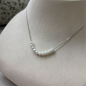 Collar de Perlas de Agua Dulce Naturales de Zhuji, 4-5 mm, Redondas, Pequeñas, Tipo Bombilla, Cadena de Plata S925 con Cierre de Sonrisa, Cadena de Hueso, Perlas de la Misma Marca - Product Image 3