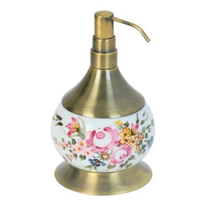 Distributeur de savon rond simple en métal avec pompe, idéal pour les restaurants, hôtels, salles de bain et comptoirs de salle de bain. - Product Image 4