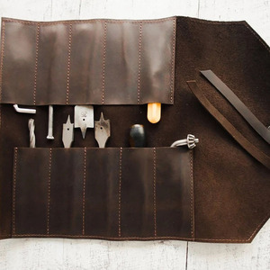 OEM leather <b>tool</b> <b>roll</b> organizer bags wholesale bulk supplier premium handmade portable storage export quality for sale - Product Image 3
