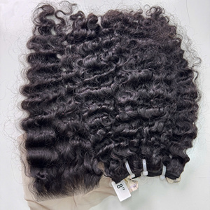 Venta al por mayor 100% extensiones de cabello de alta calidad Natural negro agua rizo cabello vietnamita doble dibujado extremos para tejer - Product Image 4