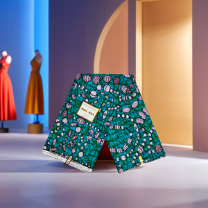 Tela Africana de Primera Calidad con Estampado de Cera 100% Algodón, 6 Yardas, con Patrón Geométrico, Antiestática, Transpirable, para Decoración del Hogar - Product Image 6