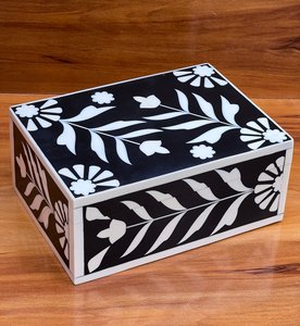Caja de Joyería Rectangular de Resina con Patrón Geométrico, Diseño Minimalista Moderno, Ecológica, con Base de Tela No Tejida, 50x40x30cm, 1-3L - Product Image 4