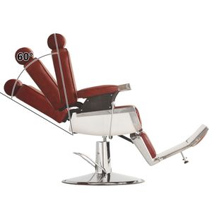 Poltrona da Barbiere Idraulica Multifunzione Bordeaux, Reclinabile, per Salone e Spa, Attrezzatura per Bellezza, Sedia da Styling in Stile Tradizionale - Product Image 3