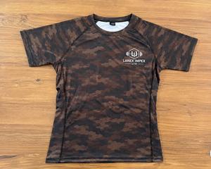 <b>Men's</b> Brown Camo <b>Compression</b> Rash Guard Short Sleeve Athletic Gym <b>Shirt</b> Fitness Training Workout Sports Base Layer Sportswear - Product Image 6