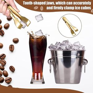 Factory Direct Wholesale Reusable Stainless Steel Ice Tongs with <b>Weighted</b> Metal Pour Spout Liquor Bottle Pourer <b>Bar</b> Acc - Product Image 3