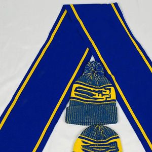 Conjunto de Bufanda Larga Acrílica y Gorro Sigma Gama Rho SGRho Azul Real Dorado |   Ropa de Invierno Personalizada con Bordado para Hermandades - Product Image 6