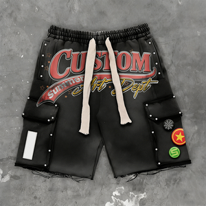 Men Custom <b>Knitted</b> Casual Solid T-Shirt and Shorts Two-Piece Summer Fashion Streetwear <b>Set</b> - Product Image 4
