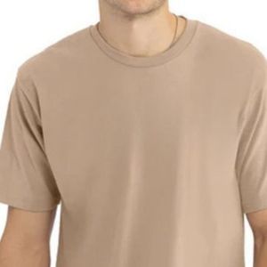 เสื้อยืดคอกลมแขนสั้นสีเบจสำหรับผู้ชาย ผ้าฝ้ายนุ่ม สวมใส่สบาย ทรงโอเวอร์ไซส์ น้ำหนักเบา ระบายอากาศได้ดี เหมาะสำหรับใส่ในฤดูร้อน สไตล์สตรีทแวร์ ขายส่ง - Product Image 3