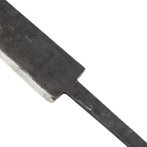 Lame de couteau en acier au carbone noir avec bord de coupe argenté, lame incurvée et pointue, et queue allongée pour la fabrication de manches personnalisés - Product Image 6