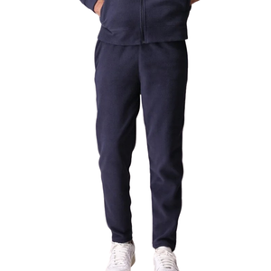Pantalon de survêtement pour homme, entièrement zippé, col montant, hiver, grande taille, uni, épais, coupe droite, style streetwear décontracté, vente en gros, personnalisable - Product Image 5