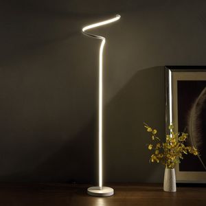 Lampe sur pied incurvée en spirale à LED blanche mate de 52,5 pouces - Product Image 4
