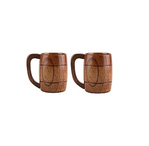 Taza de madera de diseño artesanal, moderna y lujosa, taza vikinga de madera y acero inoxidable con asa, taza de madera para sublimación en venta - Product Image 6