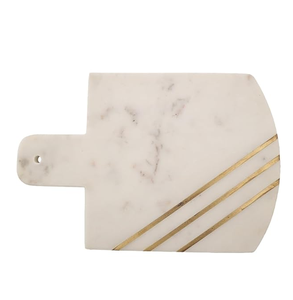 Tabla de cortar de mármol con línea de latón, color gris, con cuerda para colgar, tabla de cortar de mármol, el mejor diseño artesanal - Product Image 5