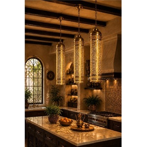 Ensemble de lanternes suspendues classiques marocaines en fer forgé, design moderne, finition dorée, couleur personnalisée, décoration de Noël pour la maison - Product Image 1