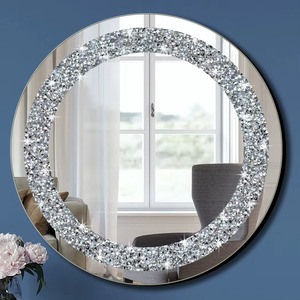 Luxury Silver <b>Crystal</b> Round Handmade Wall <b>Mirror</b> with Sparkling Decorative Frame for Living Room Home Decor From REHMAN CRAFT - Product Image 6