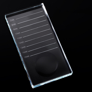 Clear Glass Eyelash Tile with Glue Jade Stone Slot <b>Lash</b> <b>Extension</b> Palette Holder Printed Scale <b>Lash</b> Strip Board Organizers - Product Image 3