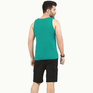 Wholesale Men's Breathable Lightweight Solid Knitted Athletic Tank Top <b>Vest</b> (Polyester/Cotton Crew Neck) Gym Running Workout - Product Image 2
