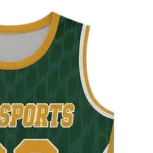 Unisex <b>Green</b> Gold Lacrosse Tank Jersey Polyester Lightweight Sportswear Team Uniform Match Training Performance Wear - Product Image 4