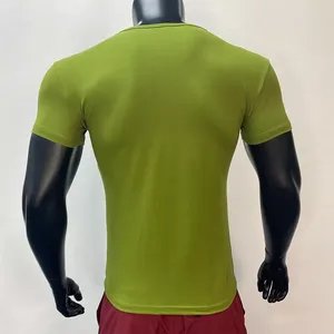 T-shirts pour hommes en coton et fibre de bambou de haute qualité OEM, logo personnalisé, col rond, décontractés, fitness, rose, blanc, surdimensionnés - Product Image 2