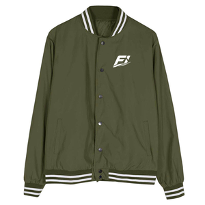 Chaquetas Varsity Verde Oliva para Hombre, Color Sólido, Cuello Alto, Botones Personalizados, Estilo Casual, Diseño con Logotipo Frontal, Corte Regular, Ropa de Invierno - Product Image 2
