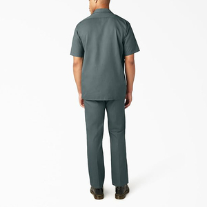 Conjunto de Ropa de Trabajo Unisex de Color Sólido, Camisa de Manga Corta y Pantalones de Viscosa/Poliéster, Transpirable, Ecológico, de Secado Rápido, Estilo Casual de Primavera - Product Image 2
