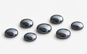 Hématite naturelle de qualité supérieure, forme ronde, cabochon à dos plat, pierre précieuse en vrac pour la fabrication de bijoux - Product Image 2