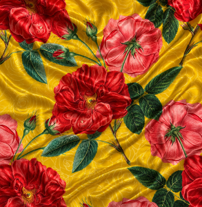 Printed 100% Polyester Eco-Friendly Quick-Dry Floral Woven Satin <b>Fabric</b> Medium <b>Weight</b> Shrink Resistant Girls Bedsheets Dresses - Product Image 1