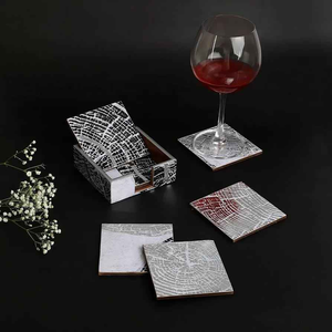 Lot de 6 sous-verres en MDF multicolores personnalisés pour bureau et hôtel, commandes en gros par blossom craft india - Product Image 1