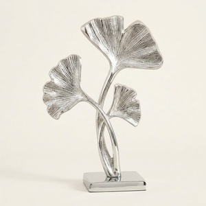 Handcrafted Golden <b>Aluminum</b> Palm Leaf Sculpture Modern Metal Feather Figurine For Luxury Home Living Room & Office Tabletop - Product Image 2