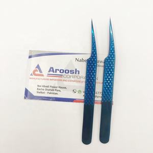 Pince à épiler d'isolation de plasma bleu en acier inoxydable durable professionnel de haute qualité outil d'extension de cils de poignée de diamant - Product Image 6