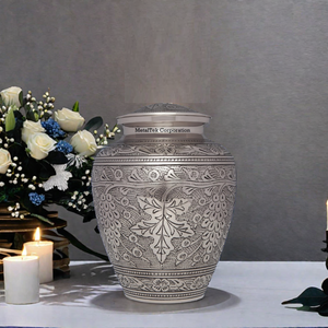โกศบรรจุอัฐิแบบใหม่ ดีไซน์ทันสมัย ทำจากอะลูมิเนียมแข็งแรง ผลิตด้วยมือทั้งหมด สำหรับบรรจุอัฐิมนุษย์และสัตว์เลี้ยง โกศโลหะสำหรับเผาศพผู้ใหญ่ โกศที่ระลึกสำหรับเก็บอัฐิ - Product Image 3