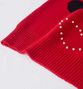 Pull en maille respirant pour femme, orné de perles et de motifs losanges, doux et fluide, idéal pour le printemps - Product Image 4