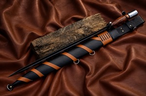 Espadas LEGACY BLADES, Réplica de Espada Hecha a Mano en Acero Inoxidable, Funda de Cuero, Diseño Vertical Moderno, Coleccionable, Decorativa, para Montar en la Pared - Product Image 5