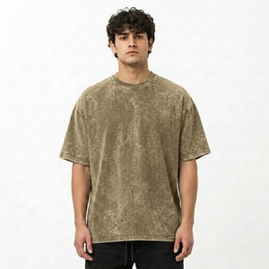 Premium Oversized Vintage <b>Cloud</b> Wash Heavyweight Cotton Tee Relaxed Boxy Drop Shoulder Crewneck Breathable - Product Image 4