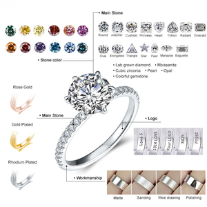 Anillo de Diamante Cultivado en Laboratorio con Corte Brillante Redondo, Color D, Chapado en Oro Blanco de 10K, 14K, 18K, Certificado por IGI y GIA, Joyería de Compromiso para Mujer - Product Image 5