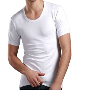 เสื้อกล้ามคอกลมแขนสั้นสำหรับผู้ชายเสื้อสีขาวระบายอากาศได้ดีทำจากผ้าฝ้ายแท้ระบายอากาศได้ดีจากอินเดีย - Product Image 4