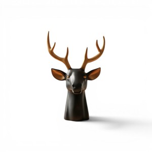 Sculpture moderne de tête de cerf en polyrésine, figurine animale, décoration de table de luxe, statue pour la maison - Product Image 3