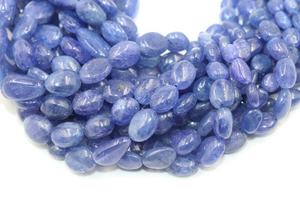 Perles ovales lisses en tanzanite véritable, pierres précieuses naturelles en gros, 8-12 mm, brin de 16 pouces, perles de pierre pour la fabrication de bijoux - Product Image 2