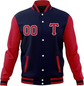 Chaquetas de Béisbol Personalizadas al por Mayor, Uniformes Universitarios de Algodón Premium Bordados con Nombre y Número Impresos Digitalmente, Chaquetas para Hombre - Product Image 2