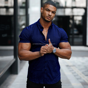 <b>Design</b> Custom Print Button Shirt Short Sleeve Printed Hawaiian Casual Shirts for Men - Product Image 3